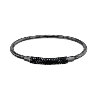 Срібний браслет з чорним родіюванням і фіанітами (арт. 7509/4731чч)