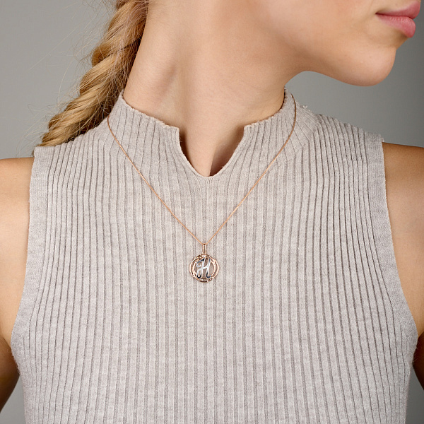 Золотой подвес "Буква Н" с одним фианитом (арт. 440698) – изображение 2