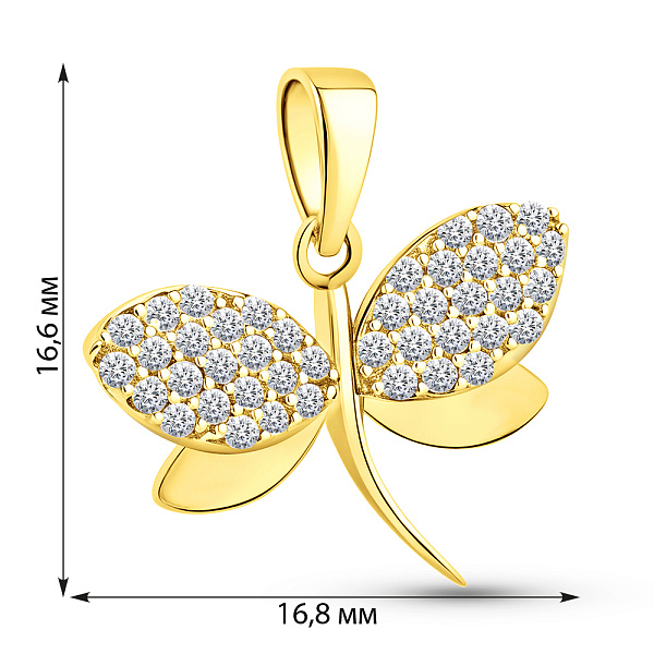 Подвес из желтого золота с фианитами (арт. 421689ж) – изображение 3