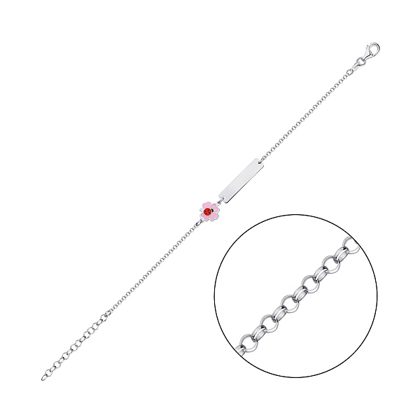 Серебряный браслет "Божья коровка" с эмалью (арт. 7509/3607ер) – изображение 1