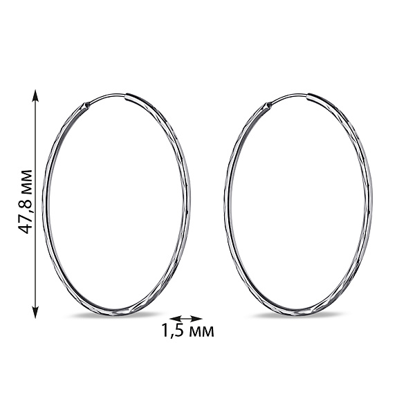 Серебряные серьги без камней (арт. 7502/9833/50) – изображение 2