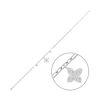 Серебряный браслет на ногу с фианитами (арт. 7509/5000н)