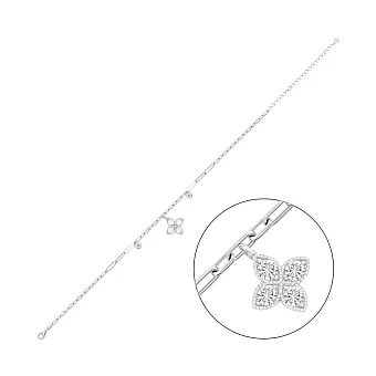 Срібний браслет на ногу з фіанітами (арт. 7509/5000н)