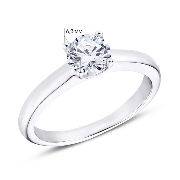 Серебряное кольцо с фианитом (арт. 7501/3765) – изображение 2