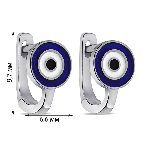 Серебряные серьги с эмалью без камней (арт. 7502/9033ес) – изображение 2