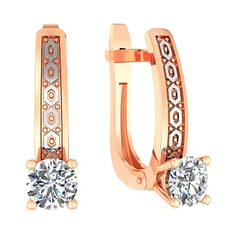 Золоті сережки з фіанітом (арт. 116200)