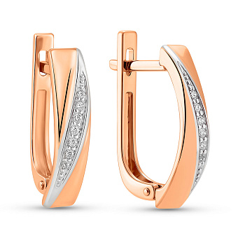 Сережки з червоного золота з діамантами (арт. С011248005)