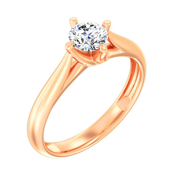 Золотое кольцо для помолвки с бриллиантом (арт. К01133105046) – изображение 1