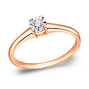 Фото Каблучка з червоного і білого золота з  діамантом (арт. К011667010)