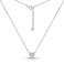 Серебряное колье Сердце с одним фианитом (арт. 7507/2205) – изображение 2