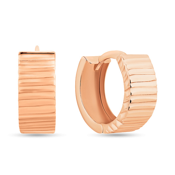 Сережки-кільця з золота з алмазною гранню (арт. 120303) – зображення 1