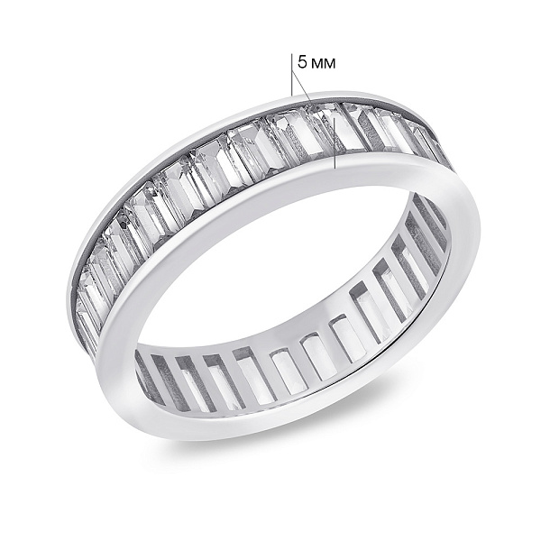 Серебряное кольцо с дорожкой из фианитов (арт. 7501/8026/2) – изображение 2