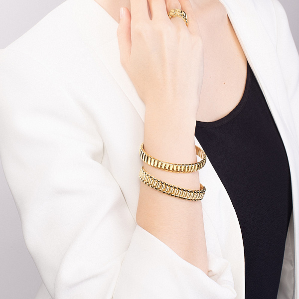 Широкий браслет Francelli из желтого золота (арт. 326133ж) – изображение 2