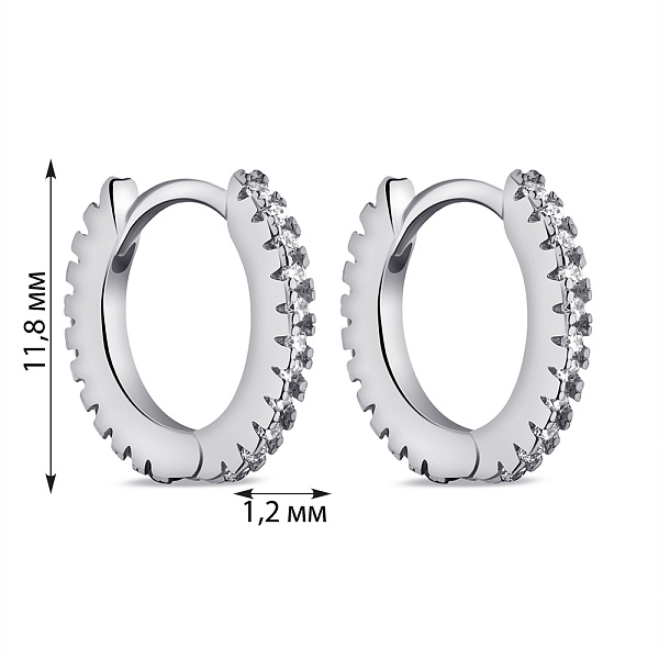 Срібні сережки з доріжкою із фіанітів (арт. 7502/9254/15) – зображення 2