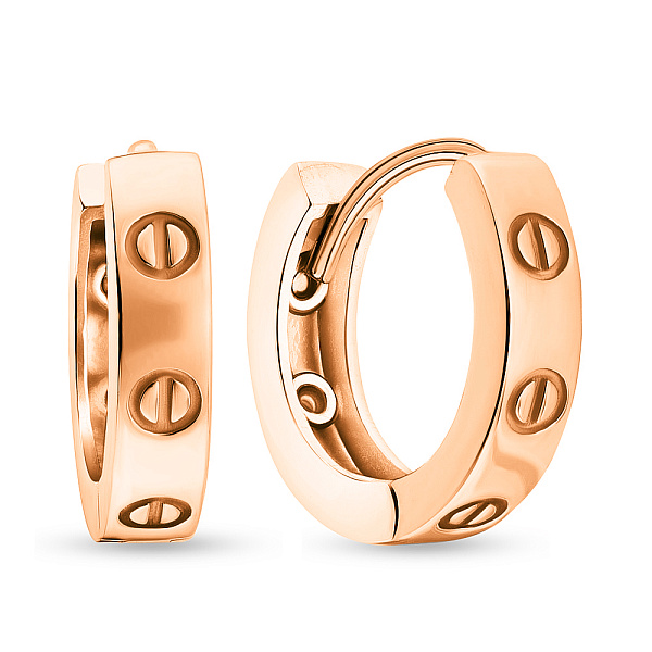 Сережки кольца из красного золота (арт. 106245/10) – изображение 1