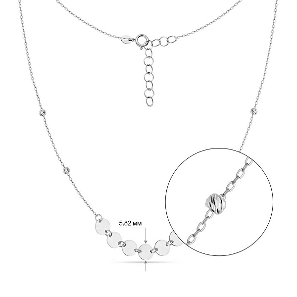 Колье "Монеты" из белого золота (арт. 352172б) – изображение 2