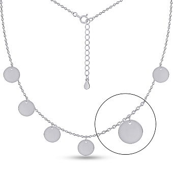 Серебряное колье Монеты без камней (арт. 7507/2210)