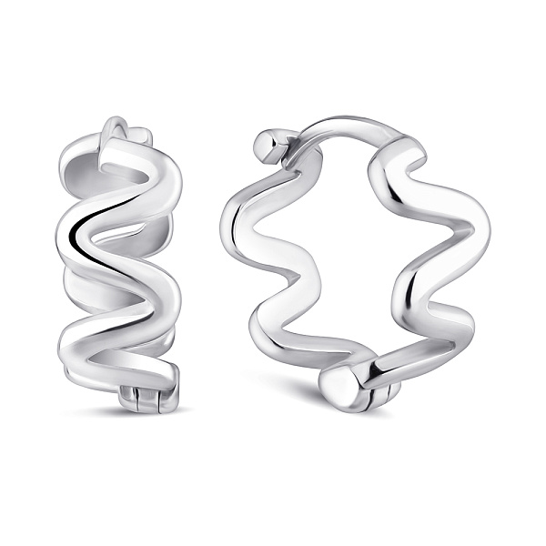 Серебряные серьги-конго без камней (арт. 7502/10033/10) – изображение 1