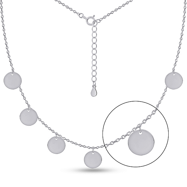 Серебряное колье Монеты без камней (арт. 7507/2210) – изображение 1