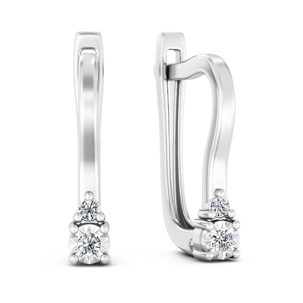 Серьги из белого золота с бриллиантами (арт. С011705005б) – изображение 1