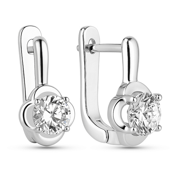 Серьги из серебра с фианитами (арт. 7502/10067) – изображение 1