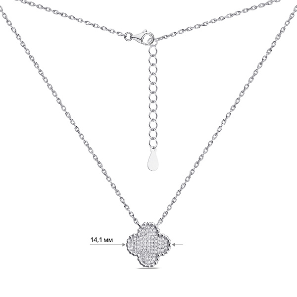 Колье из серебра с россыпью фианитов (арт. 7507/1580/15) – изображение 3