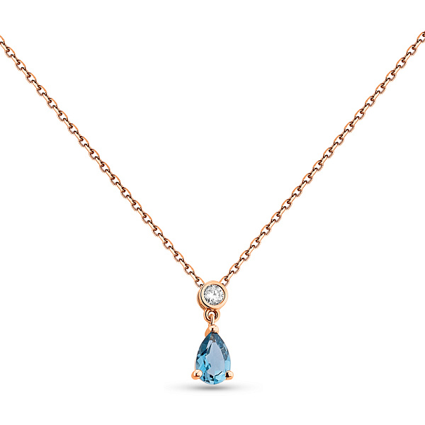 Золотое колье с топазом и фианитом (арт. 361273Пл) – изображение 1
