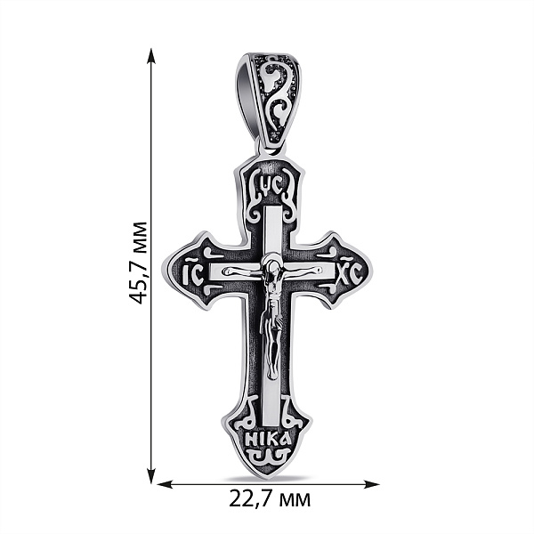 Серебряный крестик без камней (арт. 7904/1049.10) – изображение 2