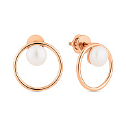 Сережки з червоного золота з перлами (арт. 110862)