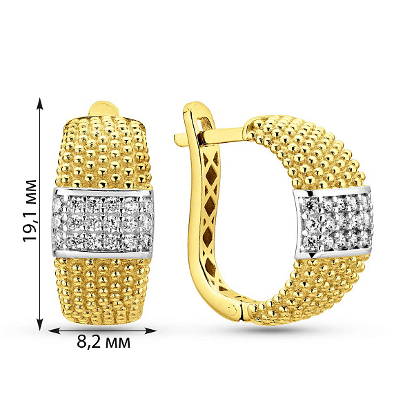 Серьги из желтого золота с фианитами (арт. 1092019жр) – изображение 7