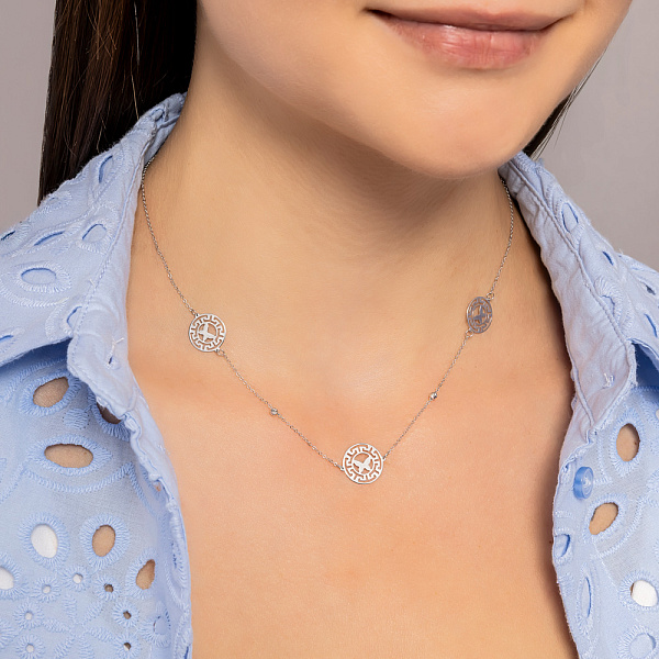 Колье из белого золота Олимпия (арт. 352825б) – изображение 5