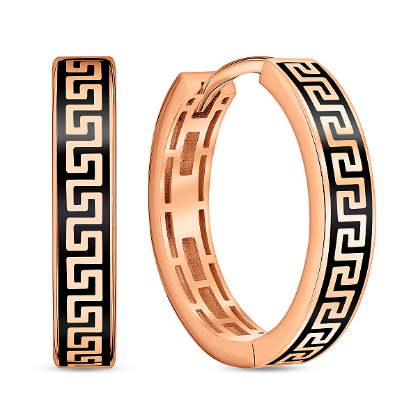 Сережки-кільця з червоного золота Олімпія з емаллю (арт. 1092132еч) – зображення 1