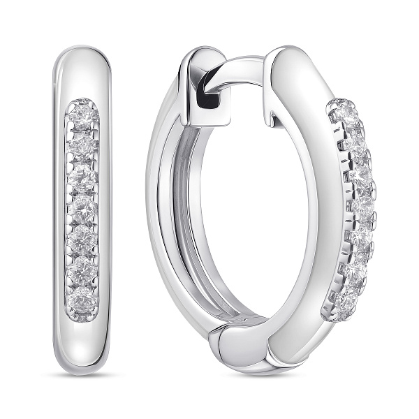 Серьги из серебра с эмалью и фианитами (арт. 7502/10077/10еб) – изображение 1