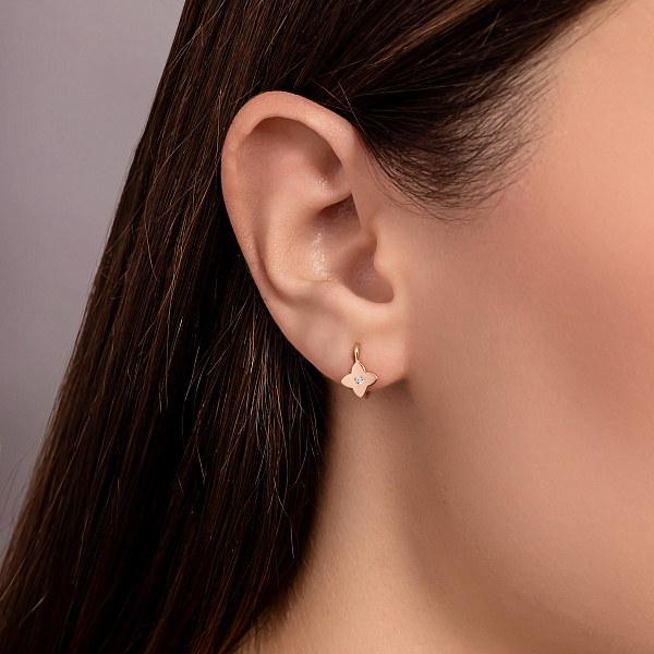 Золоті сережки з фіанітами (арт. 110896) – зображення 2