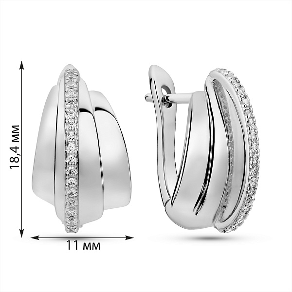 Серебряные серьги с дорожкой фианитов (арт. 7502/9961) – изображение 2