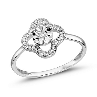 Фото Золотое кольцо с бриллиантами (арт. К011909010б)