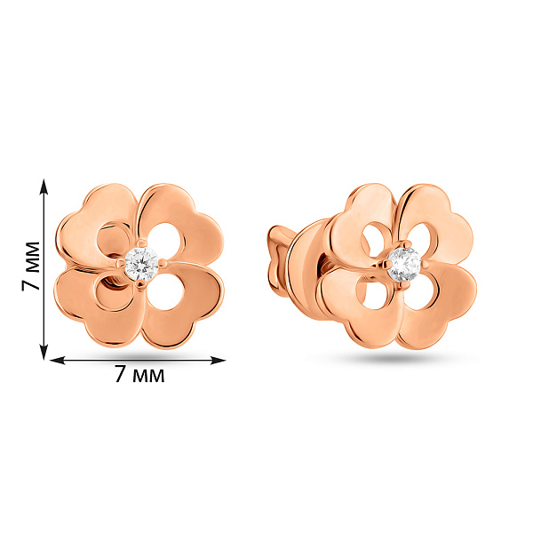 Золоті сережки-пусети з фіанітами (арт. 120990Д) – зображення 2