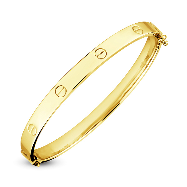 Жорсткий срібний браслет з жовтим родіюванням (арт. 7509/1706/6ж) – зображення 1