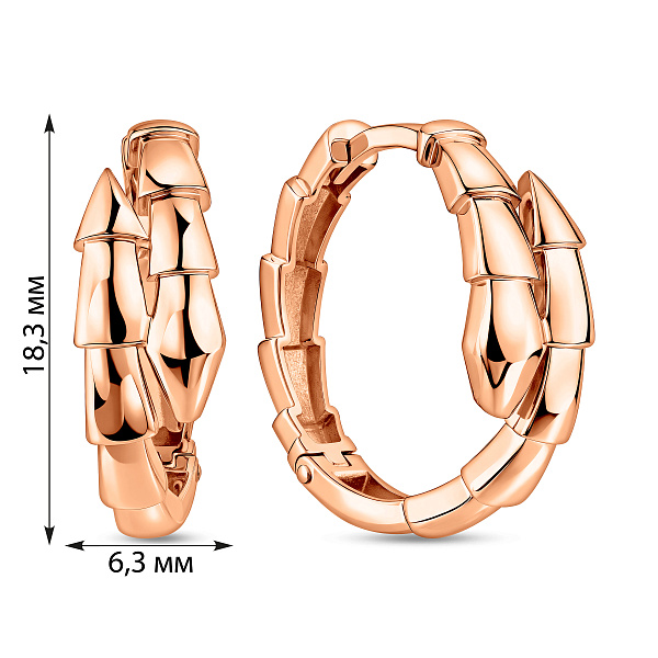 Сережки из красного золота (арт. 1101195) – изображение 4