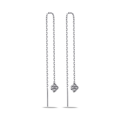Сережки-протяжки зі срібла з фіанітами (арт. 7502/9275)