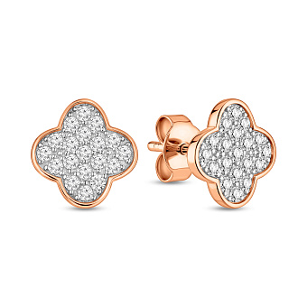 Фото Пусеты золотые с фианитами (арт. 1101240)