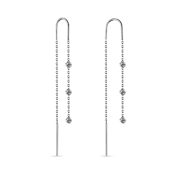 Фото Сережки-протяжки из белого золота (арт. 107321б)