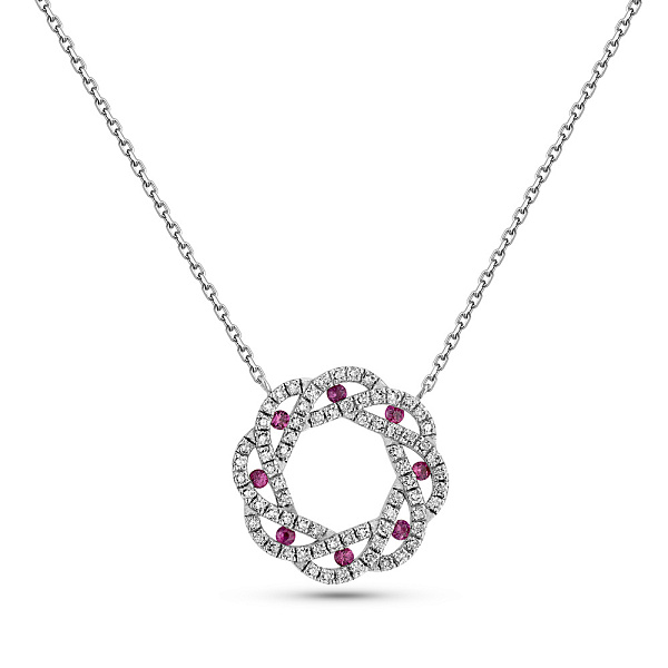 Золоте кольє з рубінами і діамантами (арт. 7192089202р) – зображення 1