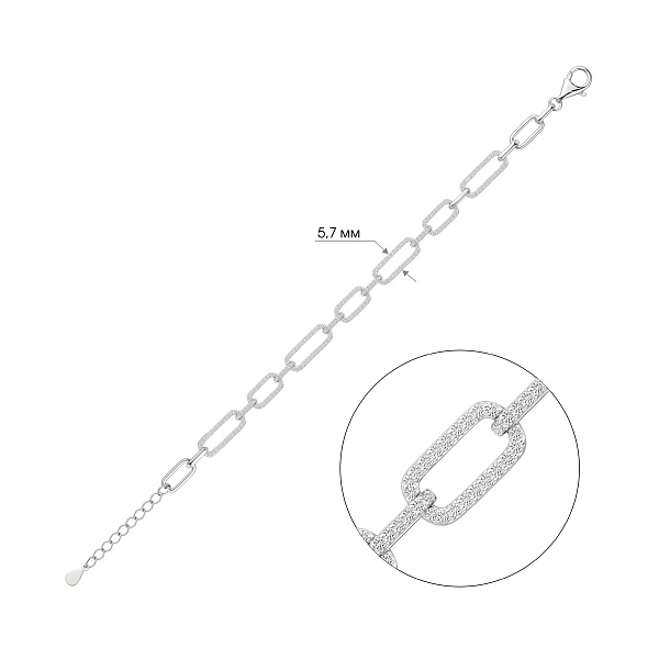 Браслет из серебра с фианитами (арт. 7509/5527) – изображение 2