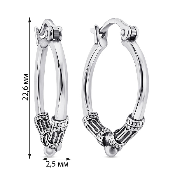 Серебряные серьги без камней (арт. 7902/2409) – изображение 2