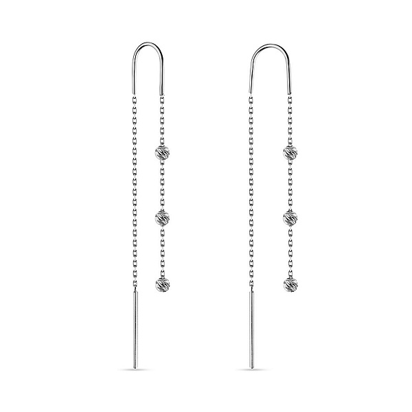 Сережки-протяжки из белого золота (арт. 107321б) – изображение 1