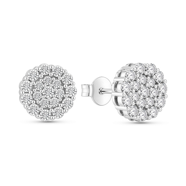 Серебряные серьги-пусеты с фианитами (арт. 7518/7450) – изображение 1