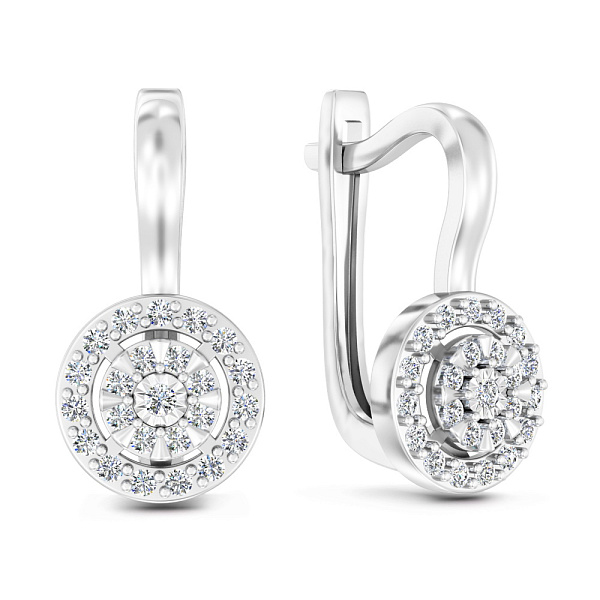 Золотые серьги с бриллиантами (арт. С011735015б) – изображение 1