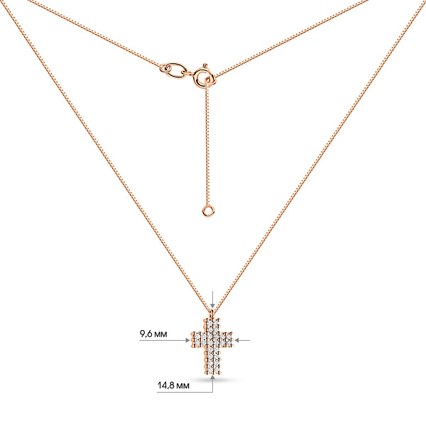 Золоте кольє з діамантами Хрестик (арт. Ц011278030/2) – зображення 4