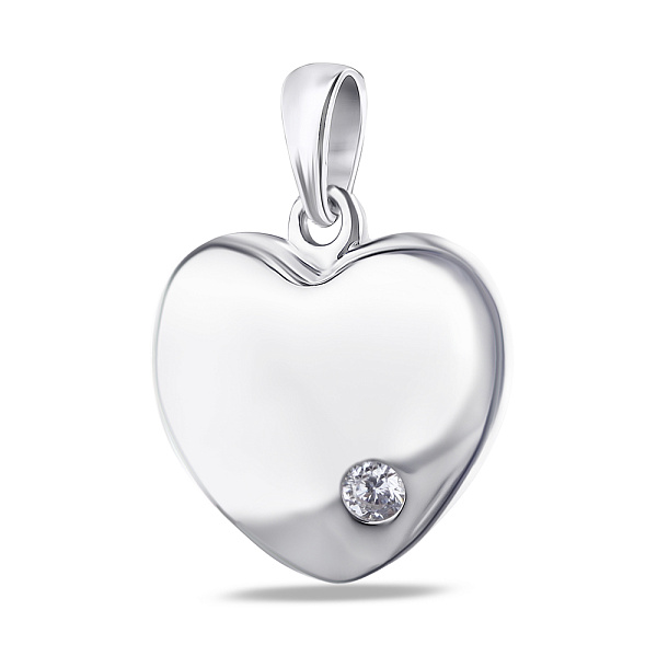 Серебряная подвеска «Сердце» с фианитом (арт. 7503/2466) – изображение 1